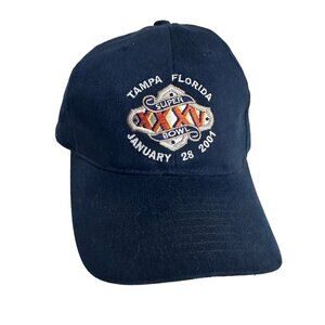 Super Bowl XXXV  2001 Tampa Florida Snapback Hat Bay Buccaneers Blue Frito Lay